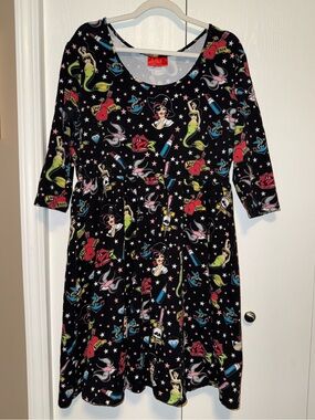 Deadly Dames Hot Rod Honey Swing Dress in Tattoo Print